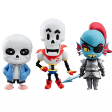 a set of undertale action figures includes papyrus and undertale knight