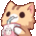 a pixel art of a cat drinking milk from a bottle .