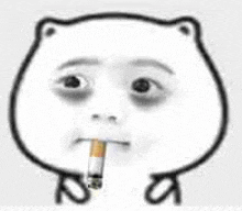 a cat is smoking a cigarette with a cigarette sticking out of its mouth .