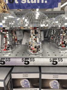 a display of disco mushrooms for sale for $ 5.95