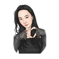 a cartoon of a woman making a heart with her hands