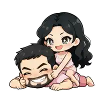 a cartoon of a woman sitting on top of a man