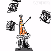 a drawing of a traffic cone with the words `` autism acceptance day '' above it .