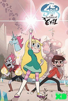 a poster for star vs the forces of evil , a disney animated show .