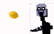 a pixel art drawing of a person with a tear coming out of their eye