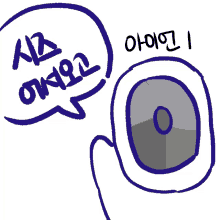 a drawing of a speech bubble and a circle with the letter o in the center