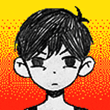 a pixel art drawing of a boy with short hair and a choker .