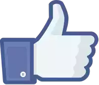 a facebook thumbs up icon with a white button