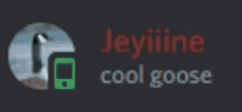 a picture of a goose with the words jeyiiiine cool goose below it