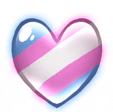 a heart with a trans flag on it