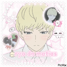 a picture of a boy with the words ryo de matics written on it
