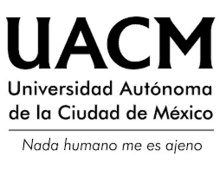 the logo for universidad autonoma de la ciudad de mexico is black and white .