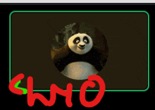 a picture of a panda bear with the word chow written below it