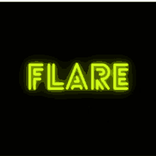 the word flare that is neon yellow