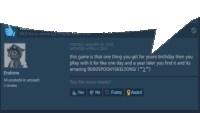 a screenshot of a review of a game by endoom