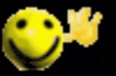 a pixel art of a smiley face and a key on a black background