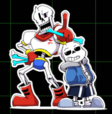 papyrus and sans are standing next to each other