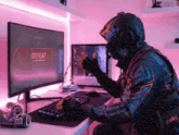 a man is playing a video game with a defeat message on the screen