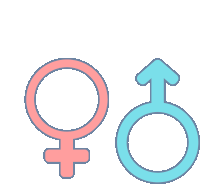 a pink and blue female and male symbol