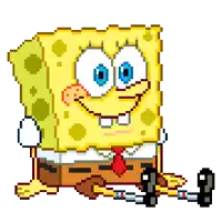 a pixel art drawing of spongebob squarepants