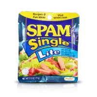 a bag of spam single lite is sitting on a table