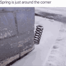 a spring is just around the corner of a corner of a building