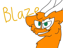 a cartoon drawing of a dragon with the word blaze written below it