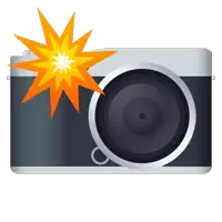 an illustration of a camera taking a picture with a flash