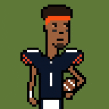 a pixel art drawing of a football player with the number 1 on his shirt