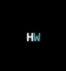 the letters hw are glowing in the dark on a black background