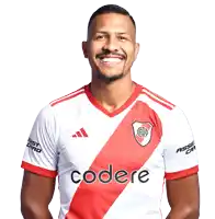 a man wearing a red and white jersey with the word codere on the front