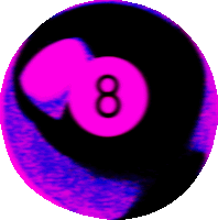 a purple and black pool ball with the number eight on it