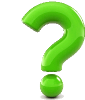 a green question mark with a green ball below it on a white background