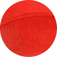 a red circle on a white background with a few dots on it