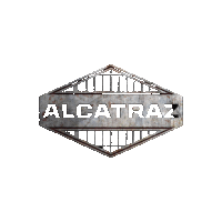 a logo for alcatraz with a white background