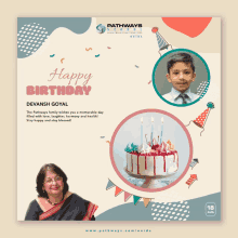 an advertisement for pathways india wishes devansh goyal happy birthday