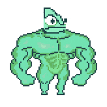 a pixel art drawing of a squid with a big eye