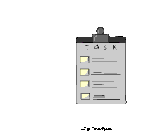 a clipboard with a list of tasks on it