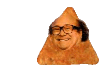 a triangle with a man 's face in it