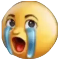 a crying emoji with tears coming out of its eyes and mouth .