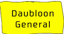 a yellow sign that says " daubloom general " on it