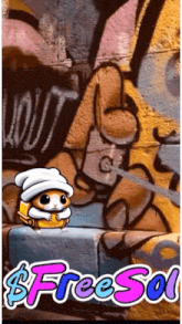 a picture of a cartoon character with the words $ freesol written below it