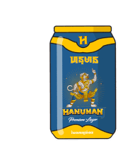 a can of hanuman premium lager with a monkey on the front