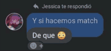 a screenshot of a text message between jessica and a person .