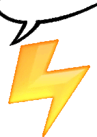 a yellow lightning bolt hanging from a string