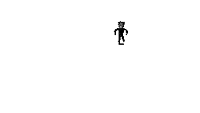 a pixel art drawing of a beaver with a beard and teeth