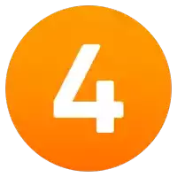 an orange circle with the number four inside