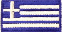 a blue and white flag with a cross on the right side