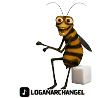 a cartoon bee is sitting on a sugar cube and pointing to the words sin filtro es otro nivel