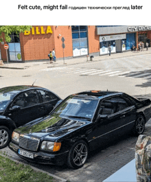 a black car with a license plate that says gt 3051 pt